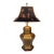 Vintage Frederick Cooper Hexagonal Brass Urn Lamp With Relief Chinoiserie Tole Shade For Sale