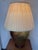 Vintage Bronze and Copper Toned Table Lamp With Pleated Shade For Sale - Image 4 of 12