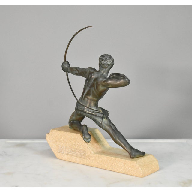 Beige Art Deco Sculpture the Archer Hercules by Max Le Verrier, 1920s For Sale - Image 8 of 15