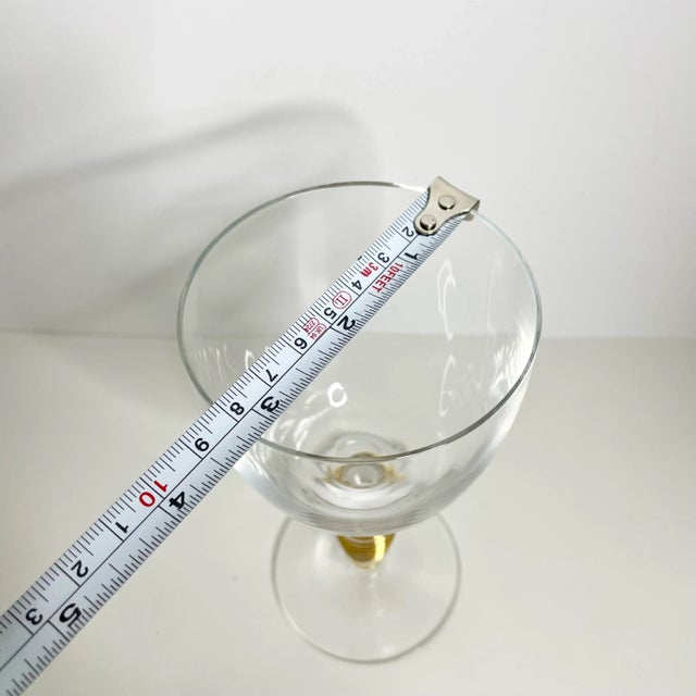 Anna Ehrner Vintage Modern Kosta Boda Epoque Gold Spiral Stem Anna Ehrner Wine Glass For Sale - Image 4 of 4