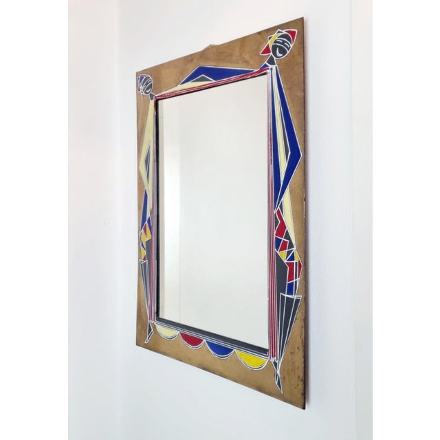 Red Italian Wall Mirror in Enamel by Siva Di Poggibonsi, Italy, 1960s For Sale - Image 8 of 14