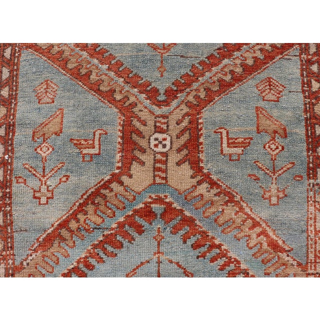 Hand-Knotted Antique Persian Karajeh Runner With Sub-Geometric Tribal Medallions 3'2 X 10'8 For Sale - Image 10 of 13