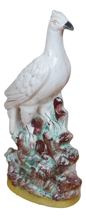 Antique Staffordshire Porcelain White Roc Bird Pheasant Figurine