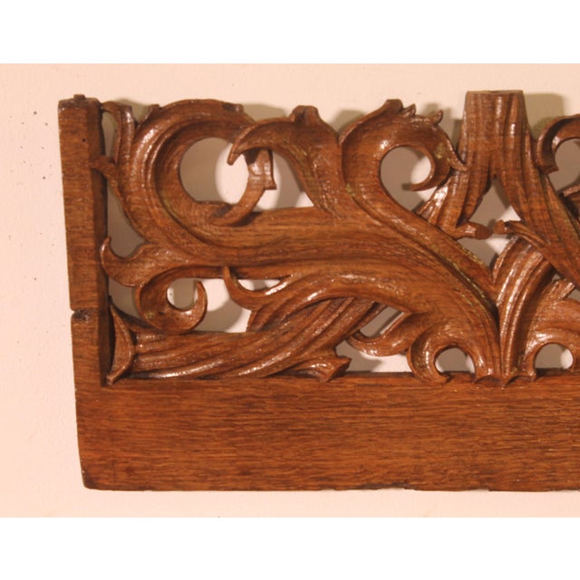 Exquisite early 16th-century Flamboyant Gothic oak panel. A beautiful, high-quality carved piece that was likely part of a...