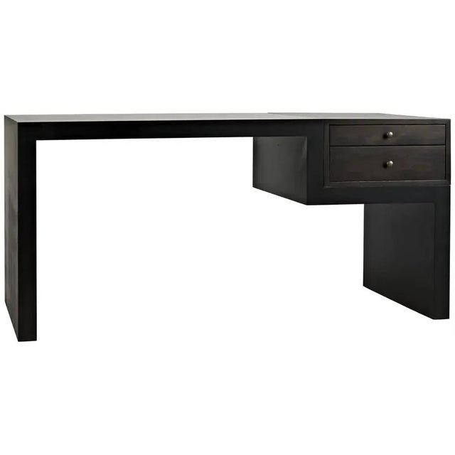 Mid-Century Modern NOIR Alvaro Desk, Black Iron with Ebony Walnut For Sale - Image 3 of 6