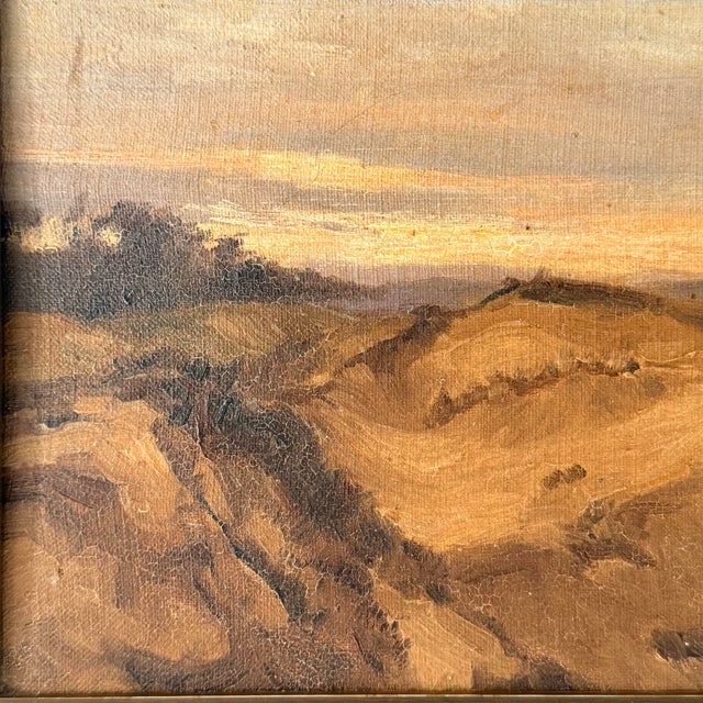 Rustic European Early 20th-Century Dutch School Coastal Landscape in Period Ornamental Frame For Sale - Image 3 of 11