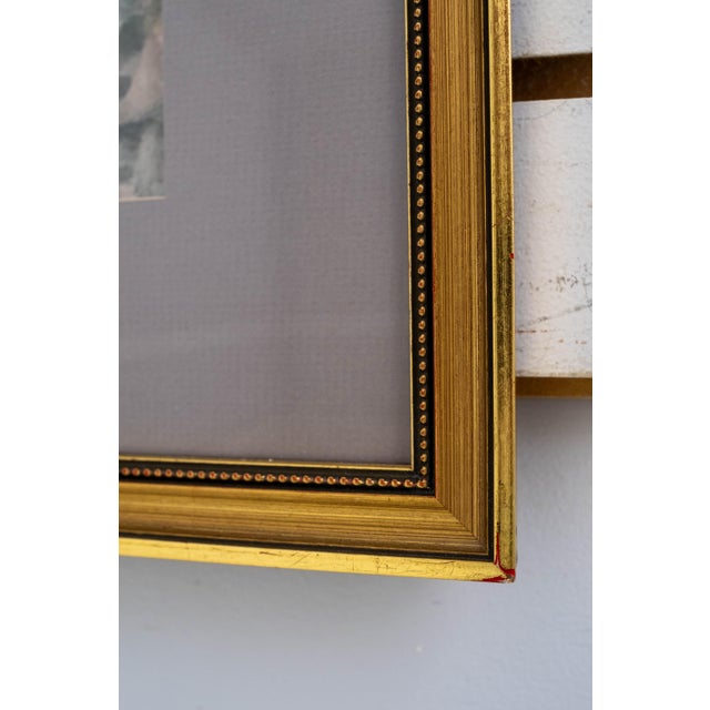 1970s Abstract Red Roses in Pitcher Watercolor Painting Signed For Sale - Image 5 of 7