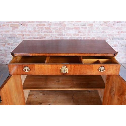 Empire Cabinet in Oak, Spruce, Mahogany Veneer and Brass, Austria, 1810s For Sale - Image 9 of 17