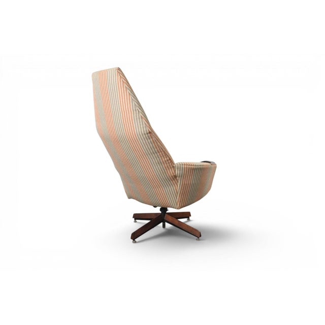Wood Mid 20th Century Attributed to Adrian Pearsall Highback Swivel Lounge Chair For Sale - Image 7 of 9