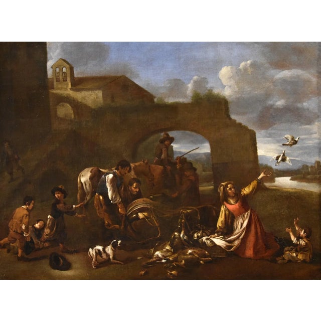 After Jan Miel, Landscape, 1650, Oil on Canvas For Sale - Image 6 of 14