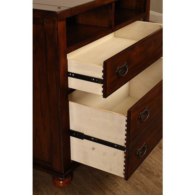 Early 21st Century Mission Style Media Chest With Open Storage For Sale - Image 5 of 18