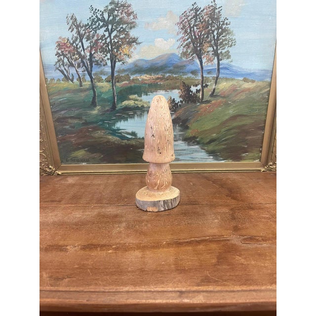 Vintage Hand Carved Wooden Mushroom For Sale - Image 4 of 7