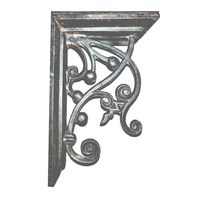 Arts & Crafts Style Scrolling Vine Heavy Cast Iron Corbel Shelf Bracket