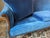 Mid 20th Century Restored Vintage Chippendale Style Camelback Sofa in Blue Velvet For Sale - Image 5 of 18