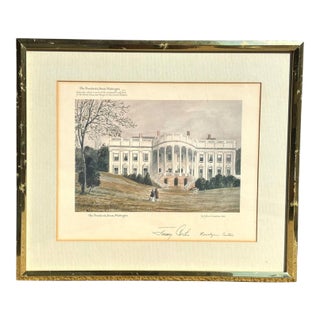 1979 Jimmy & Rosalynn Carter Official White House Christmas Gift Framed Print, Lefevre Cranstone For Sale