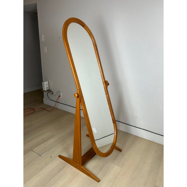 1960s Freestanding Danish Teak Mirror Pedersen & Hansen for Viby J Mobelfabrik For Sale - Image 13 of 15