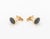 Pair of Bloodstone and 14K Yellow Gold Cufflinks, adorned with two bezel set oval bloodstone chalcedony cabochons weighing...