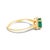 Contemporary 10K Yellow Gold Green Emerald and 1/10 Cttw Diamond Halo Ring, Size 6.5 For Sale - Image 3 of 7