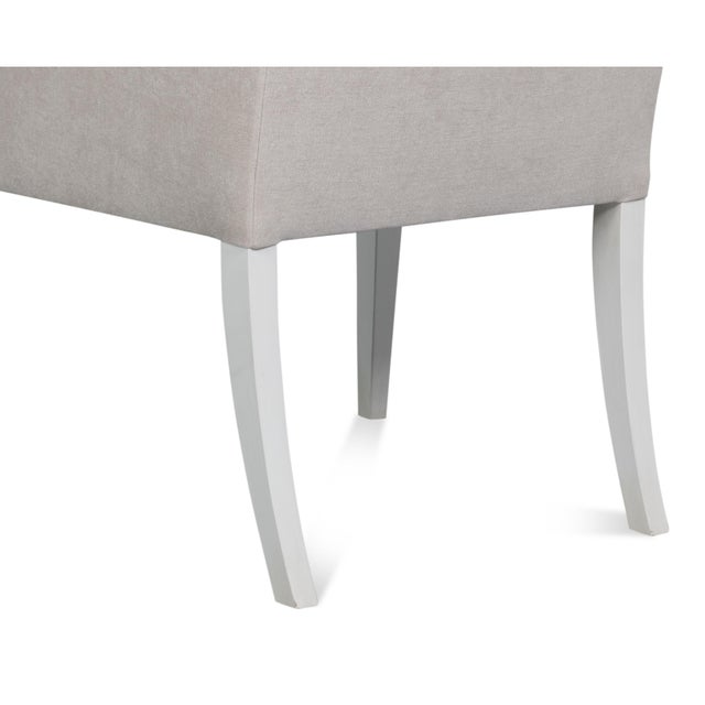 Upholstered Host Dining Chair in Ivory Chenille For Sale In Raleigh - Image 6 of 11