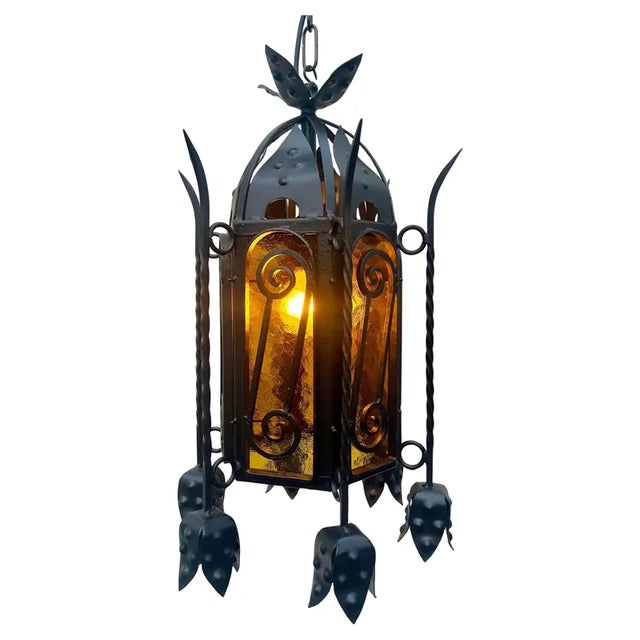 Arts & Crafts Hand-Crafted Pendant Lamp, 1930s For Sale - Image 4 of 11