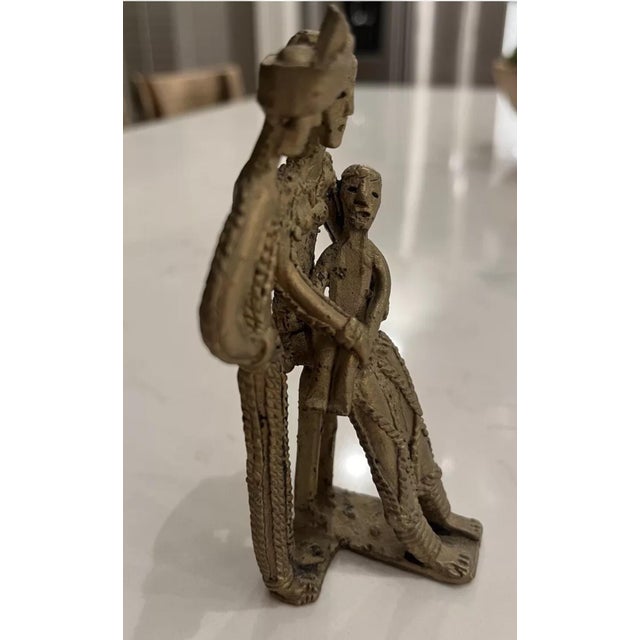 Early 20th Century Vintage Bronze Tribal Sculpture Statue of Family For Sale - Image 5 of 7