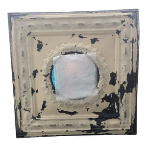 Vintage Architectural Salvage Tin Ceiling Tile Mirror
