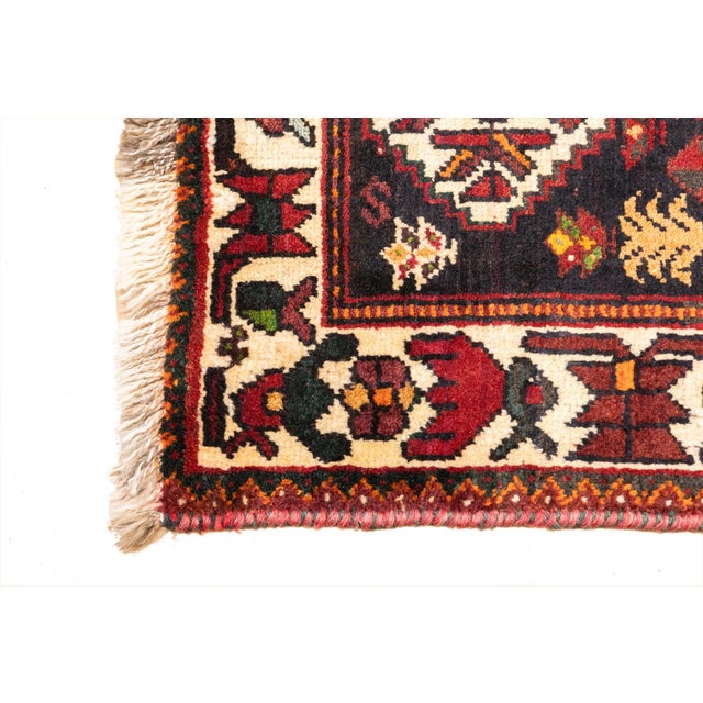 Vintage Hand-Knotted Persian Qashqai Rug 4'6" X 5'6" For Sale - Image 11 of 18