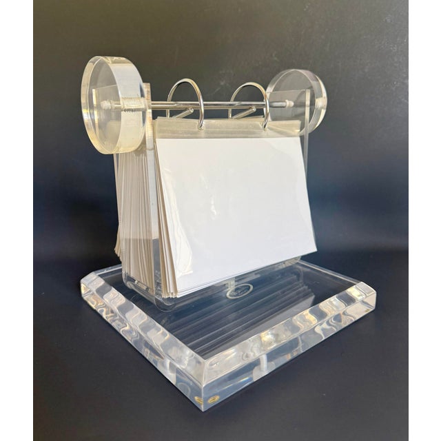 Metal Mid-Century Modern Lucite Rotating Photo Rolodex For Sale - Image 7 of 9
