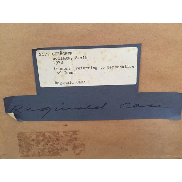 Contemporary Reginald Case, Geruchte (Rumors, Referring to Persecution of Jews) Original Collage, 1978 For Sale - Image 3 of 4