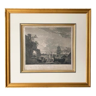 19th Century Claude Joseph Vernet "La Peche Heureuse" Engraving by A. Zingg For Sale