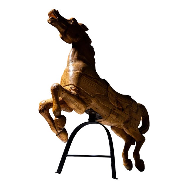 Wooden Merry-Go-Round Horse, Early 20th Century For Sale