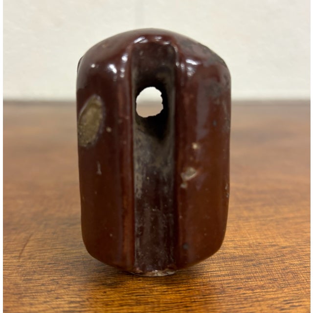 Brown Antique Brown Ceramic Johnny Ball Guy Wire Insulator For Sale - Image 8 of 9