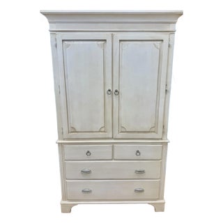 Ethan Allen Swedish Home Gustavian Painted Armoire Wardrobe Chest For Sale