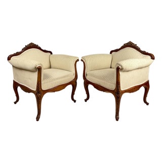 Louis XV French Armchairs, 1960s, Set of 2 For Sale