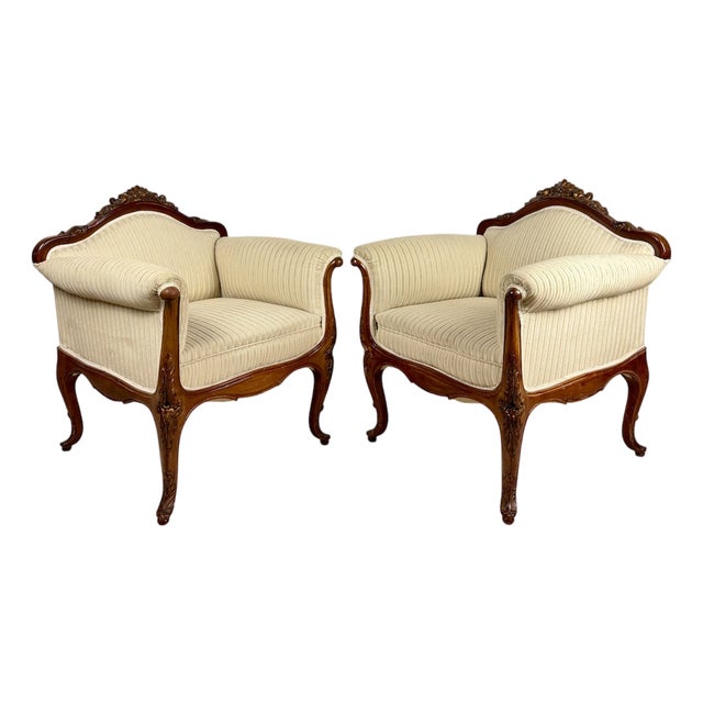Louis XV French Armchairs, 1960s, Set of 2 For Sale