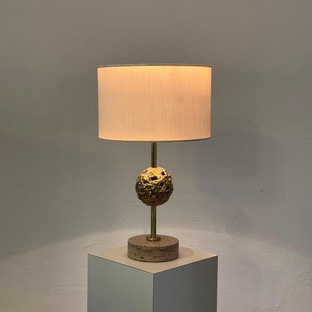 1970s Sculptural Travertine Table Lamp attributed to Angelo Brotto for Esperia, Italy, 1970s For Sale - Image 5 of 16