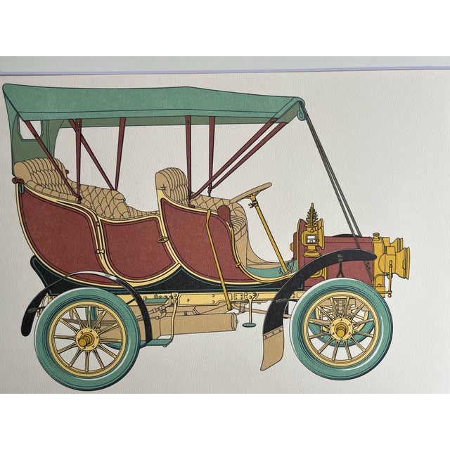 Vintage Lithograph Print of a 1906 Cadillac M Touring Car Antique Automobile For Sale - Image 4 of 6