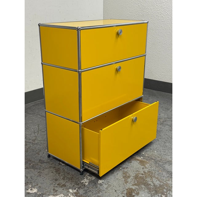 Fritz Haller for Usm Haller Three Drawer Chest, Golden Yellow For Sale In San Francisco - Image 6 of 12