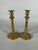 Pair of gilt bronze candlesticks, finely chased and guilloché, Empire period, decorated with baskets of fruit, finely...