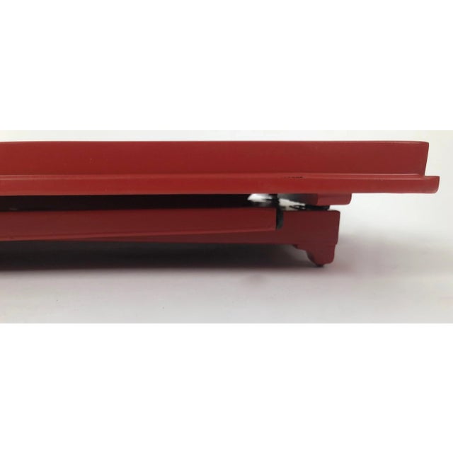 Folding Wooden Tray Table in Burnt Orange Colour, Austria, 1930s For Sale - Image 11 of 17