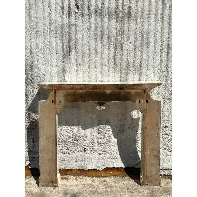 Shabby Chic Vintage Boho Crested Fireplace Surround For Sale - Image 3 of 7