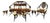 Rare Vintage Southwest Style Sculptural Texas Longhorn & Cowhide 5-Piece Living Room Suite. For Sale