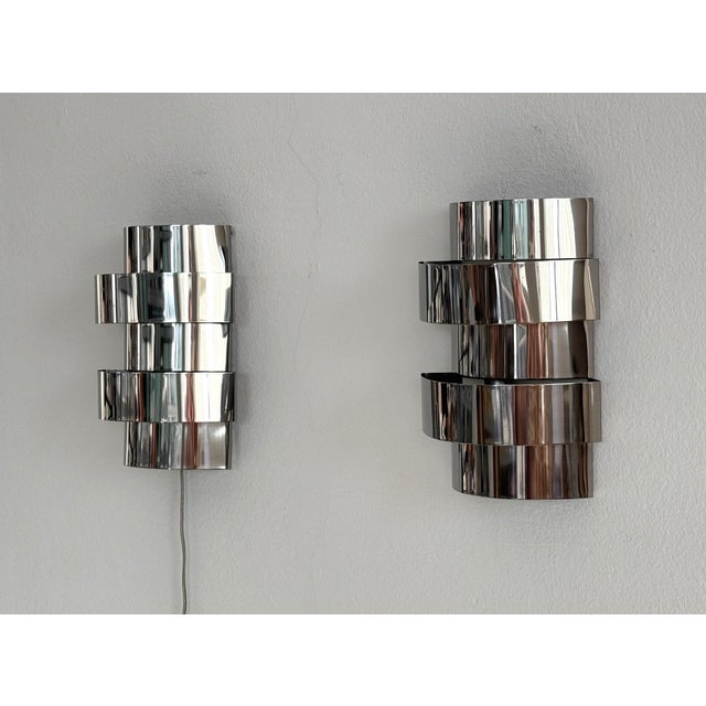 Mid-Century Modern Mid-Century Italian Chrome Wall Lights attributed to Goffredo Reggiani, 1970s, Set of 2 For Sale - Image 3 of 9