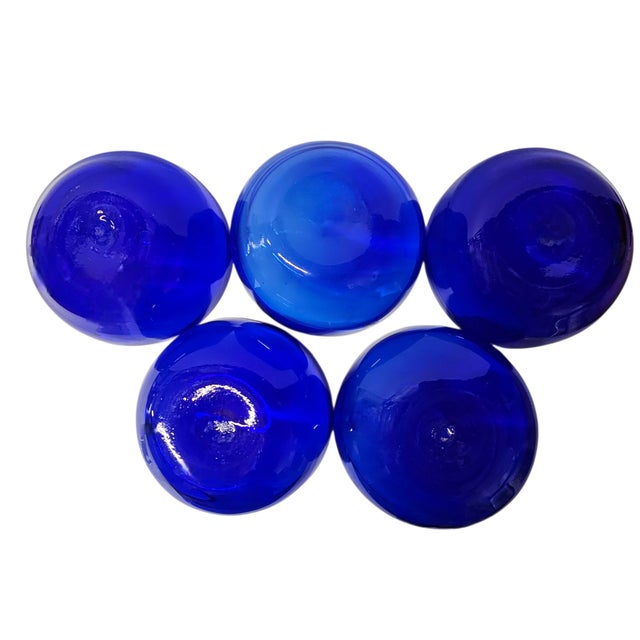 Pottery Barn Talavera Blue & White Floral Ceramic Bowls, Set of 5, Mexico, Late 20th Century For Sale - Image 9 of 9