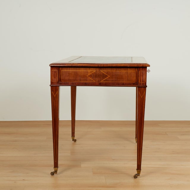 George IV Style 18th Century English Leather Top Writing Desk For Sale - Image 12 of 16