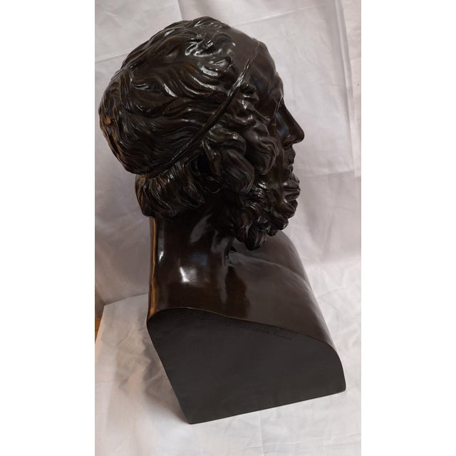 Large Antique Bronze Bust, 1890 For Sale - Image 5 of 10