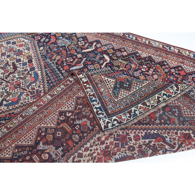 Antique Tribal Persian Rug With Tree of Life & Animal Motifs – Late 19th Century -4' 7'' X 6' 6'' For Sale - Image 12 of 12