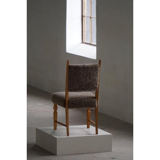 Vintage Danish Dining Chairs in Oak and Lambswool by Henning Kjærnulf, 1950s, Set of 6 For Sale - Image 12 of 18