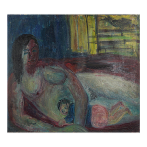Mid Century Abstract Expressionist Figurative -- Mother and Baby by Honora Berg