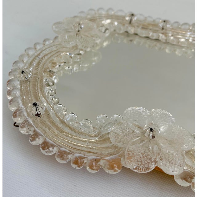 Glass 1950s Italian Murano Venetian Table or Wall Mirror For Sale - Image 7 of 12
